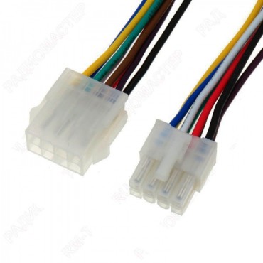 Разъем герметичный с проводом 0.5 мм² на 8 контактов, комплект (M + F)